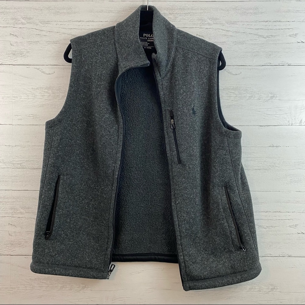 Pole Ralph Lauren Heather Gray Front Zip Vest